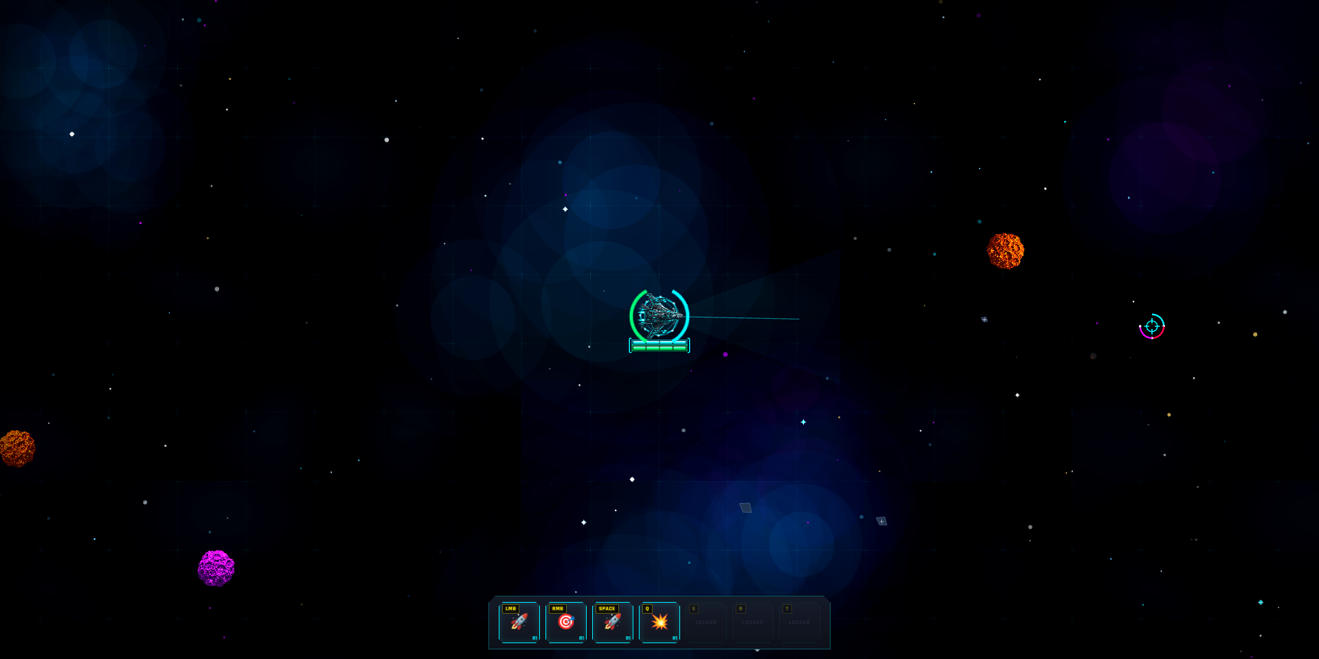 Combat — SURVIVE THE HORDE objective with the Vulcan / Breacher / Dash / Nova / Beam ability bar.